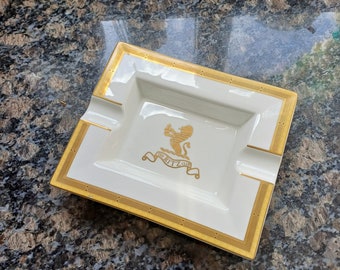 Vintage "The Ritz Club" Gold edged cigar ashtray designed by Natasha Daintry