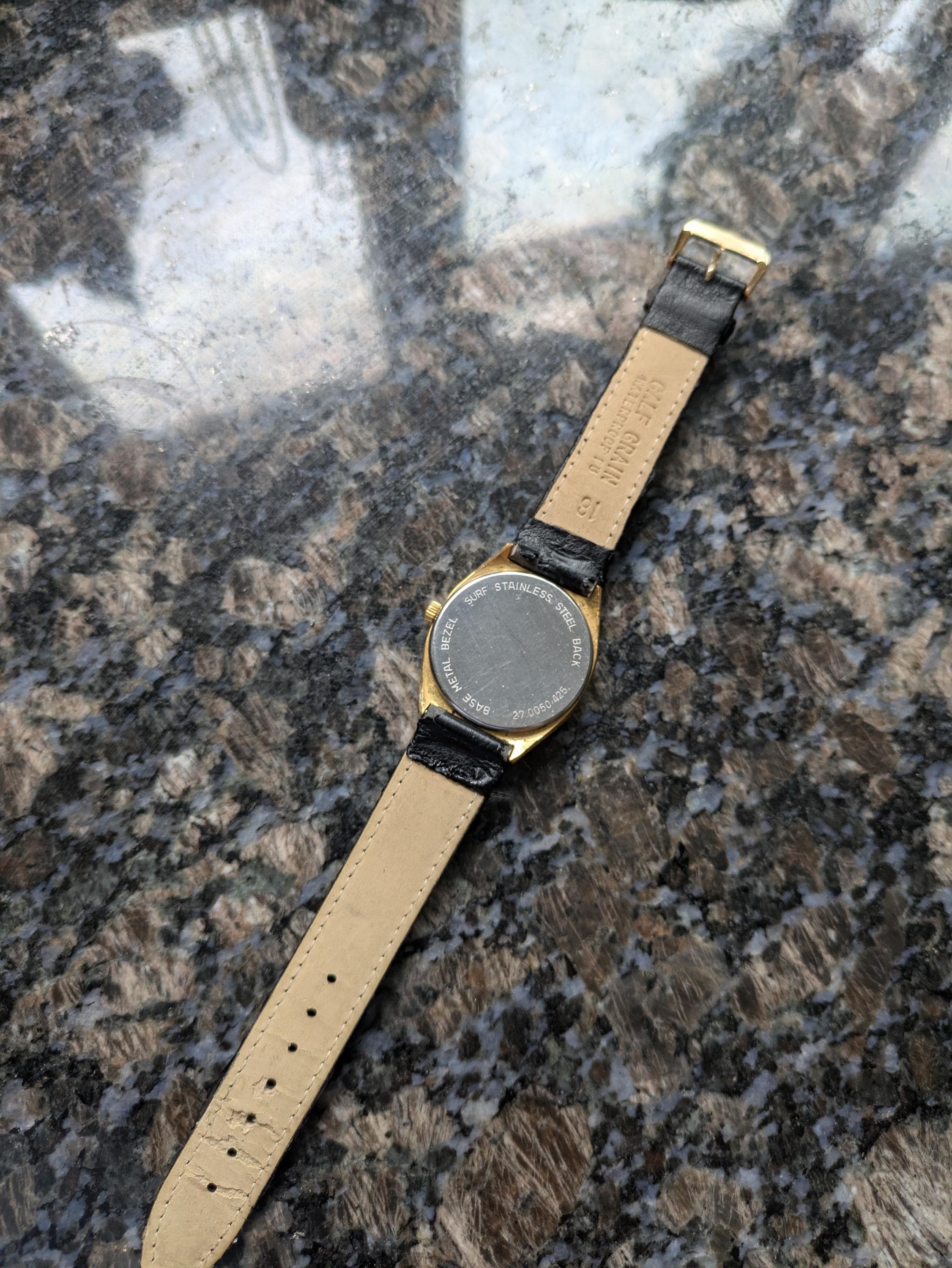 Vintage 1980s Zenith Quartz Gold Plated Espada Swiss Made Mens