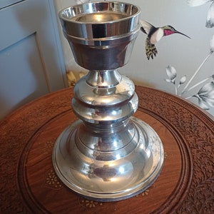 Vintage Altar candle holder, Silver plated acrylic image 2