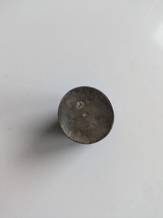 Antique solid silver snuff box cylindrical with f… - image 5