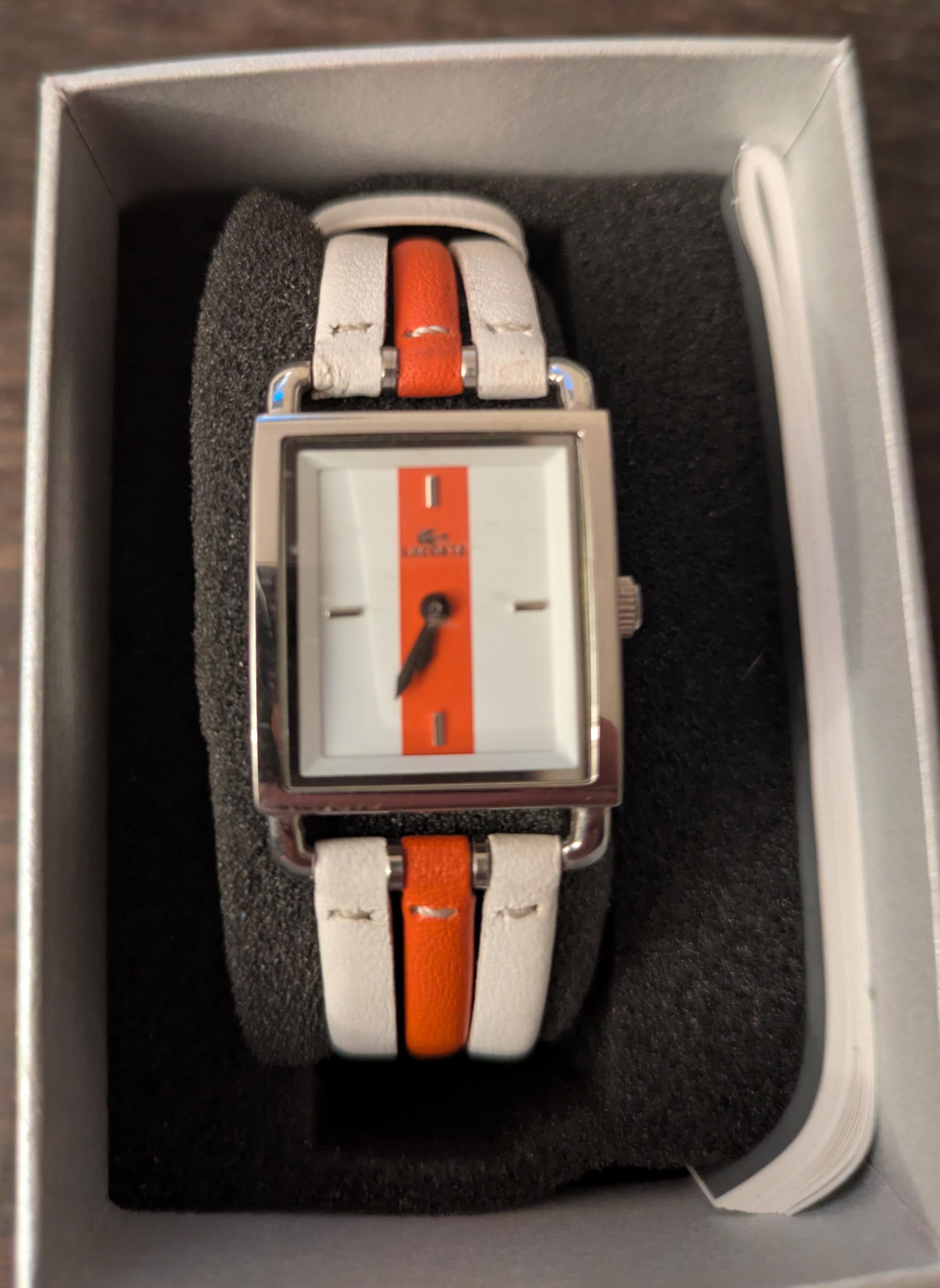 Vintage Two Tone Lacoste Orange/white 6500L Ladies Wrist Watch - Etsy