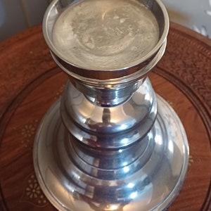 Vintage Altar candle holder, Silver plated acrylic image 3