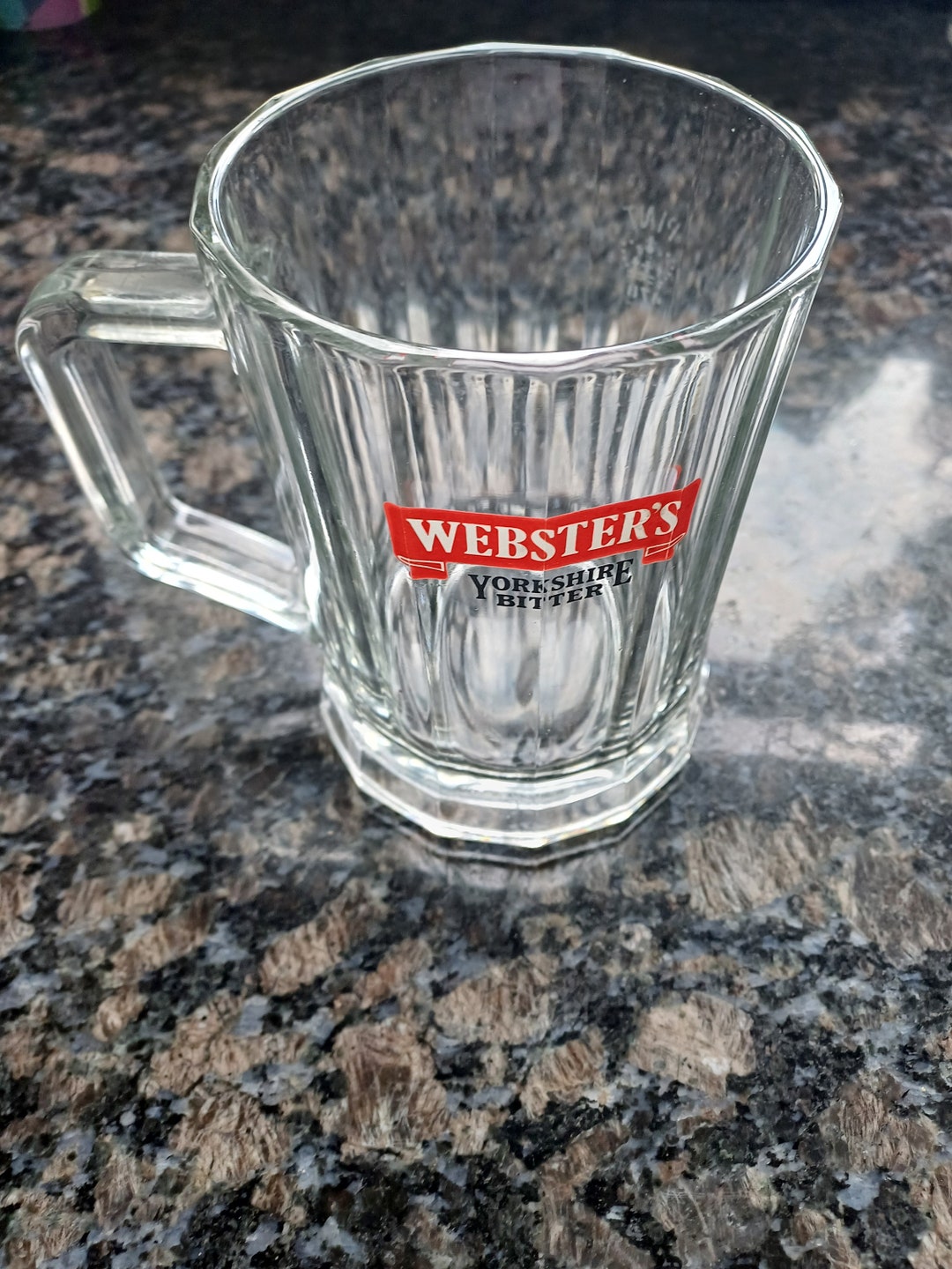 Vintage Websters Yorkshire Bitter Ravenshead Glass Pint Tankard Made in ...