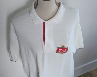 Camiseta polo vintage Stella Art, anuncio, talla:m