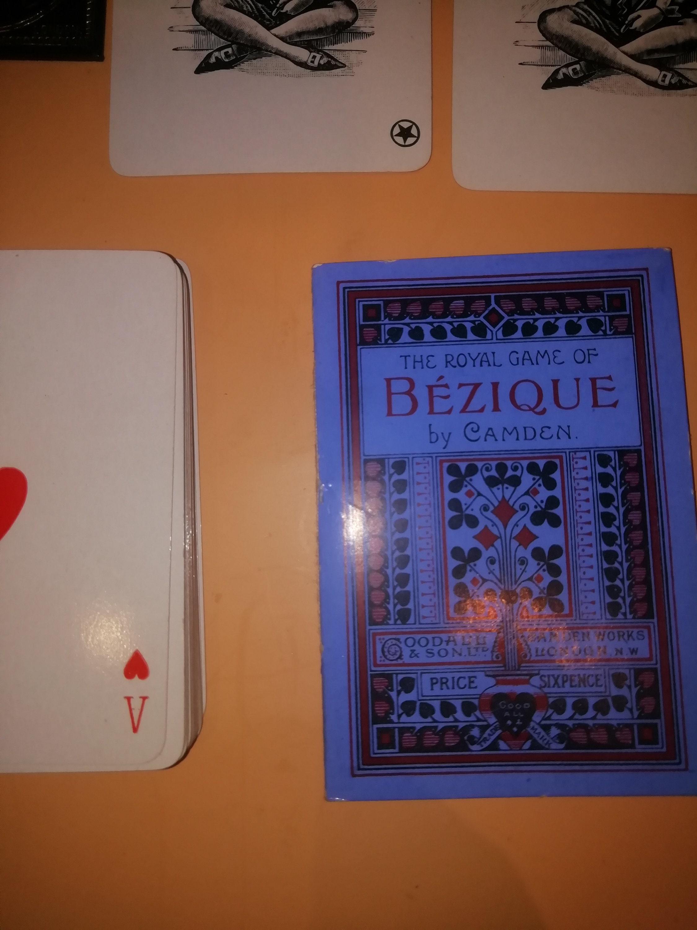 Antique Bezique Set. Early 1900s Goodall's Royal Game of Bezique Card