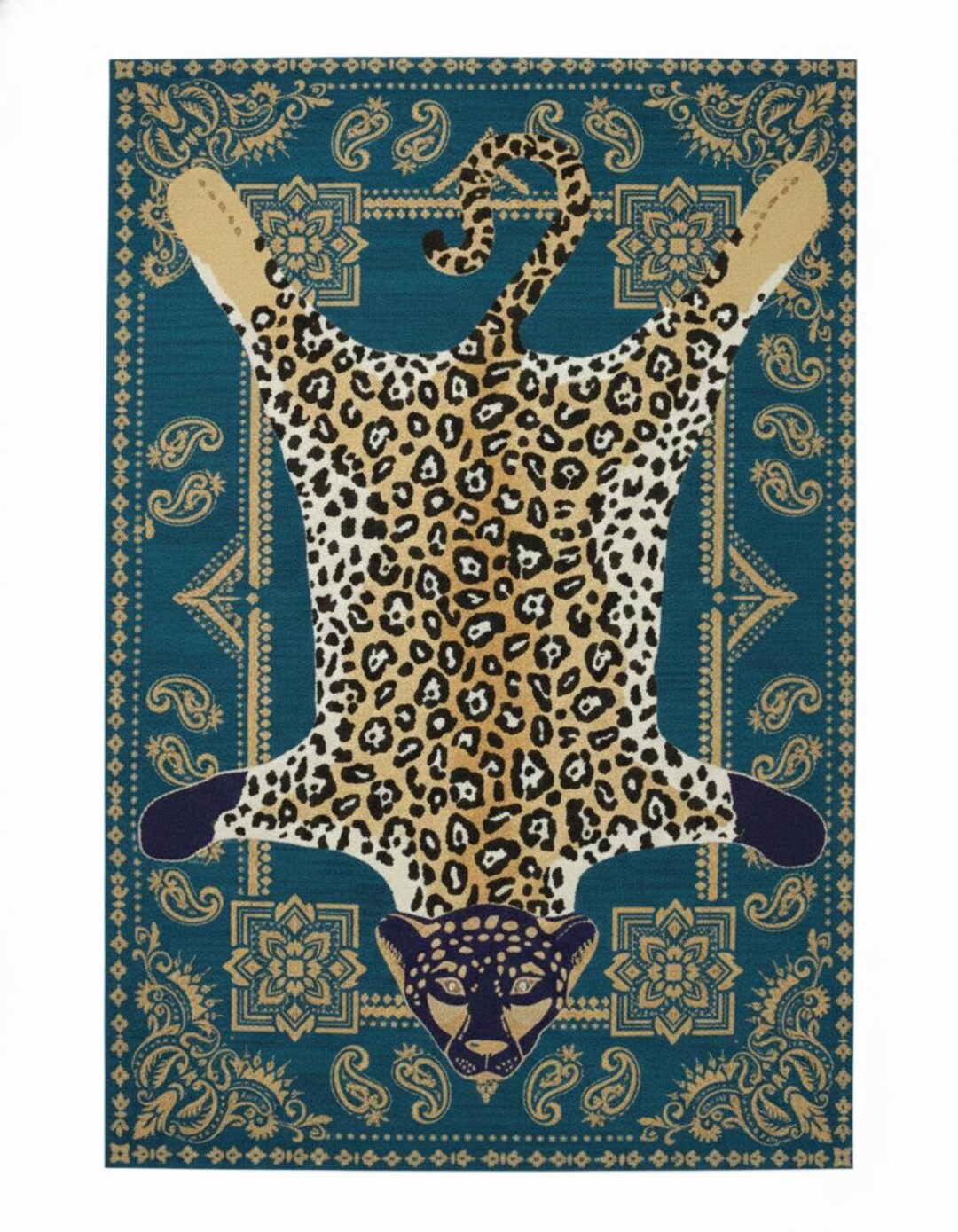 8X10 Turkish Oushak Leopard Skin Rug – Hand Knotted Wool Animal Print ...
