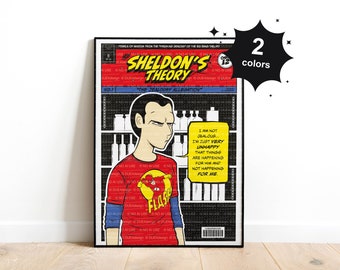 Digital Print Sheldon's Theory N.1, The Big Bang Theory Art Print, Comic Style Sheldon quote Poster, Sheldon's Theory Poster, Multiple sizes