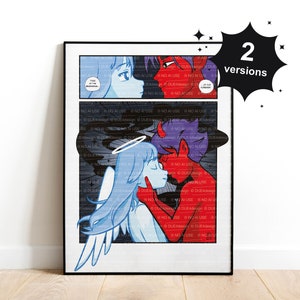 Digital Print Angel Devil Kiss, Angel Devil Wall Art, Angel Devil Poster, Manga Angel Devil Art, Anime Angel Devil Poster, Multiple sizes