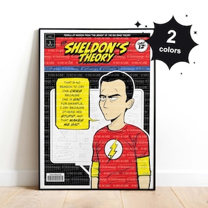 Digital Print Sheldon&#39;s Theory N.2, The Big Bang Theory Wall Art, Comic Style Sheldon Quote Wall Art, Sheldon Comic Book Style Poster