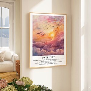You Are What You Love Poster, Aquarell Sonnenuntergang Vögel Druck, Inspirational Wandkunst, Motivationsposter, Lover Zitat Art