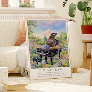 TM - I hope You Think my Favourite song Poster, Country Album, Wandbehang, Aquarell Kunstdruck, Subtiles Merch Geschenk, Florales Zimmerwandposter