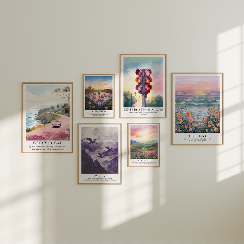 6 Watercolor Art Prints, Digital, Bundle Set, Printable Wall Art