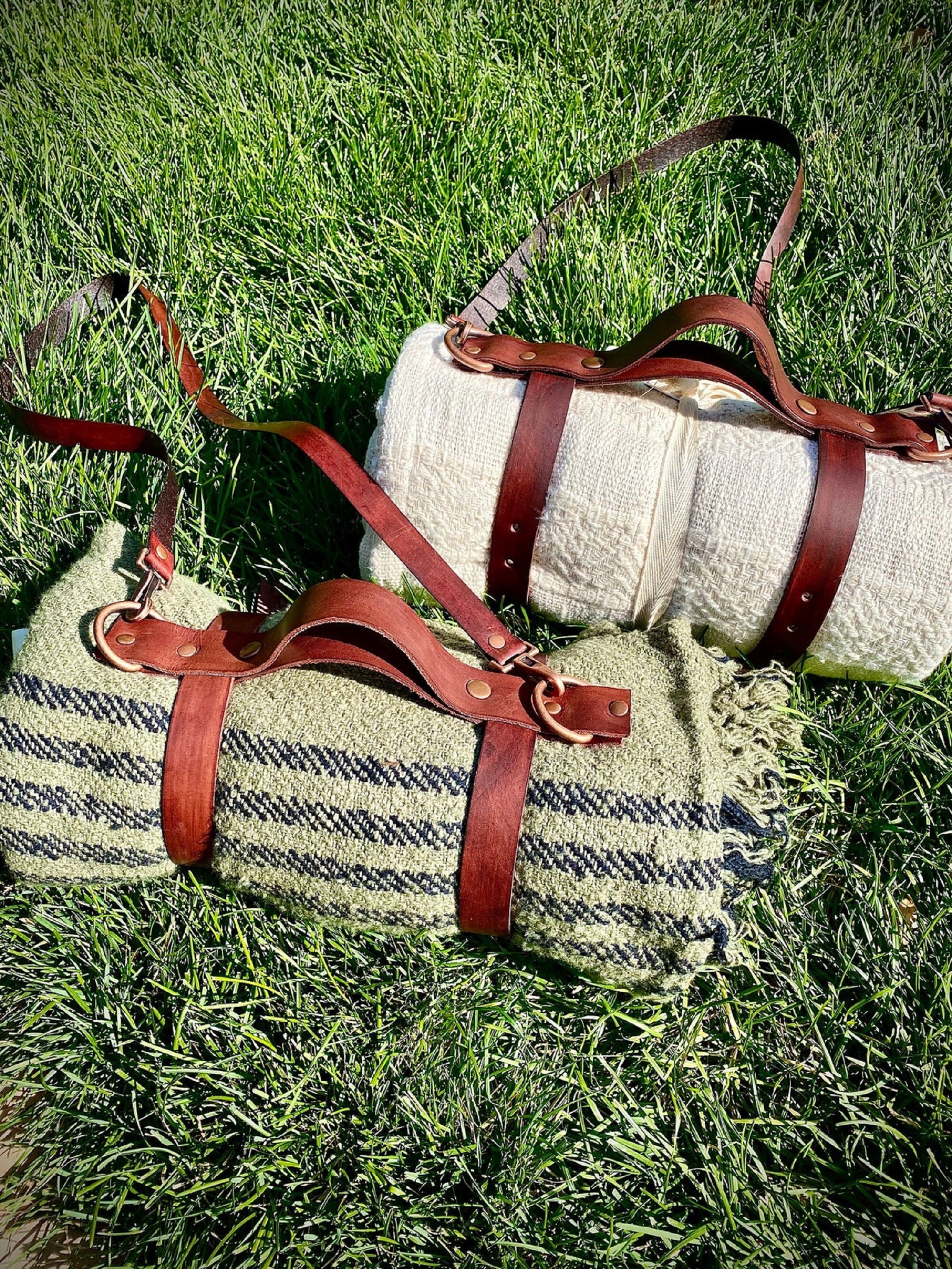thumbnail image 2 of 2-Pack Picnic Blanket Carry Straps - Adjustable Yoga Mat Holder For Camping & Beach Outings 2 of 14