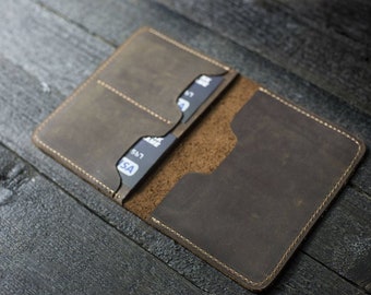 Personalized Travel Wallet, Unisex Vintage Style Passport Cover Full Grain Leather Passport Wallet
