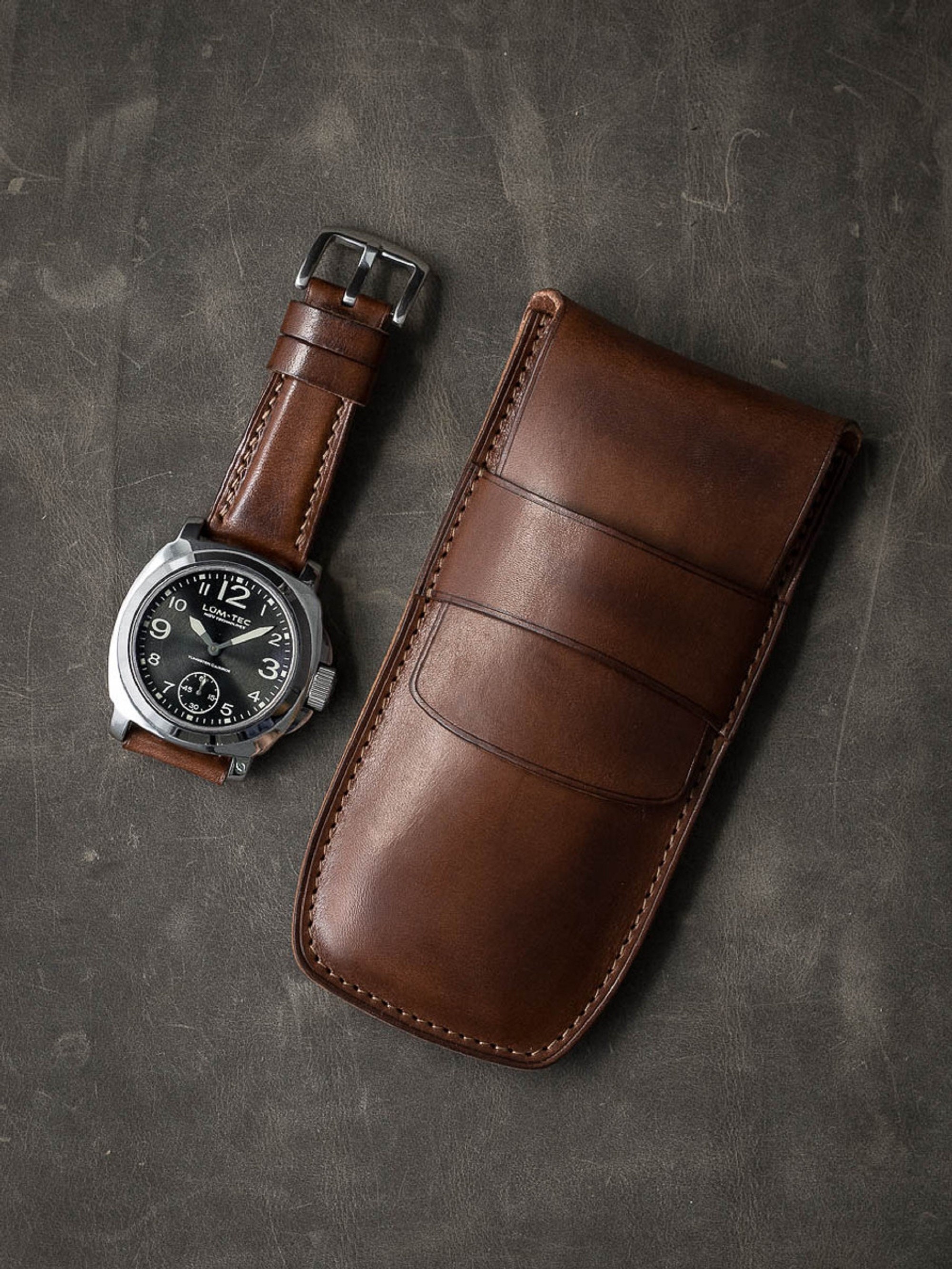 Personalized Leather Watch Case, Personalized Tool Case, Leather Artist ...