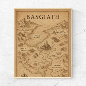 Digitaal || Basgiath-kaart Fourth Wing War College – Handgetekende fantasiekaart geïnspireerd door Fourth Wing | Digitale download