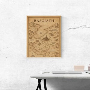 Numérique || Collège de guerre de Basgiath – Carte fantastique dessinée à la main inspirée de la Quatrième Aile | Téléchargement numérique