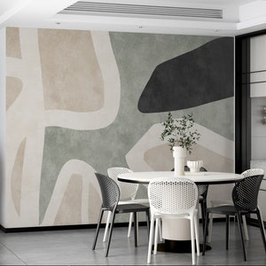 Abstract Art Geometric Peel & Stick Wallpaper - Removable - Reusable High-Quality Wall Decor