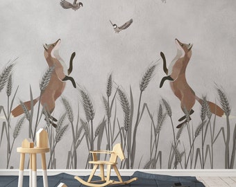Fox Hunting Wallpaper - Etsy
