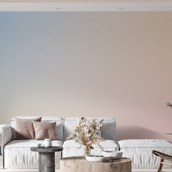 Pastel Ombre Wallpaper Murals - Peel and Stick, Removable Blue and Pink Ombre Wall Décor