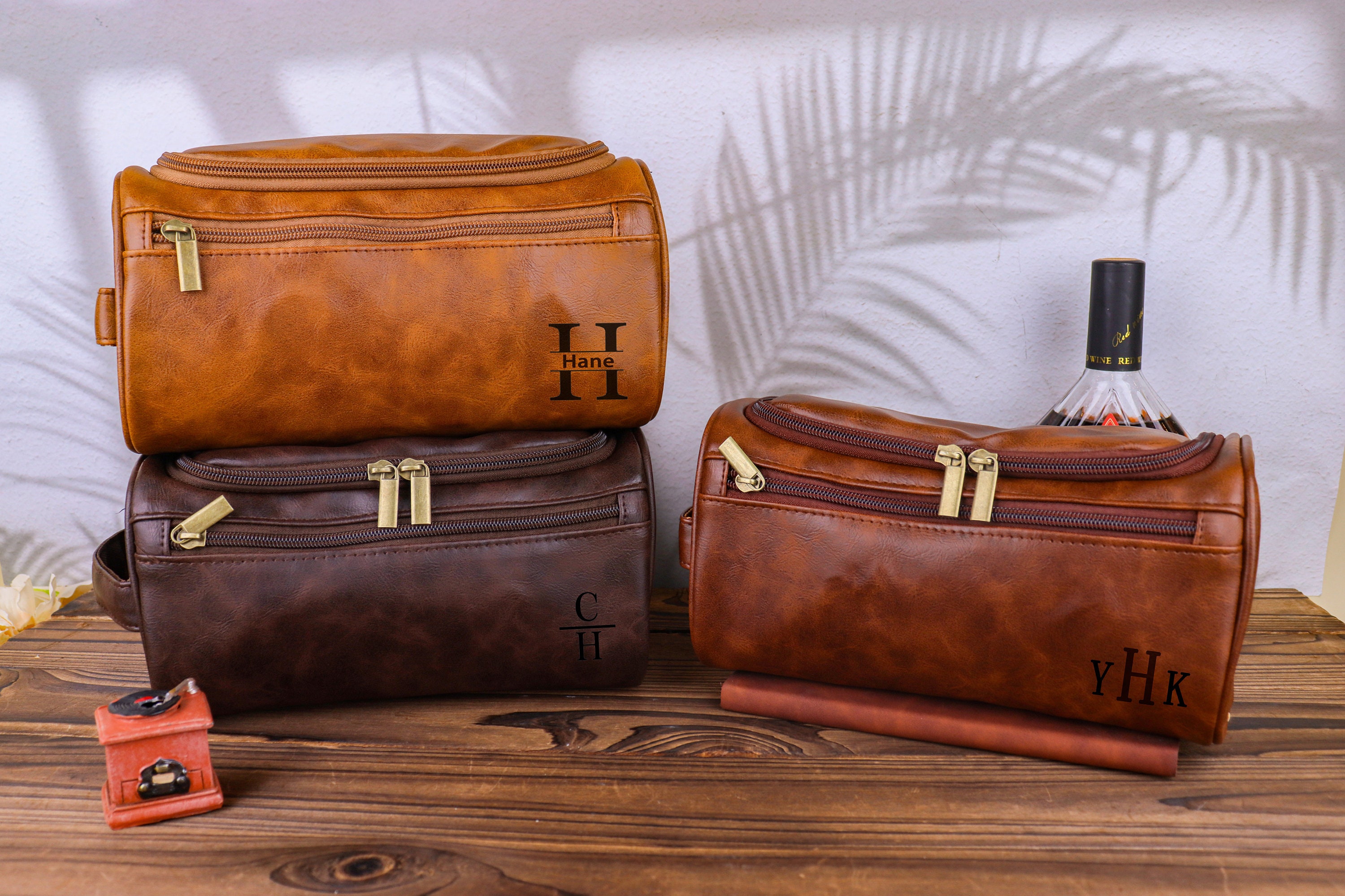 Personalised Leather Toiletry Bag Hanging Wash Bag Groomsmen Etsy
