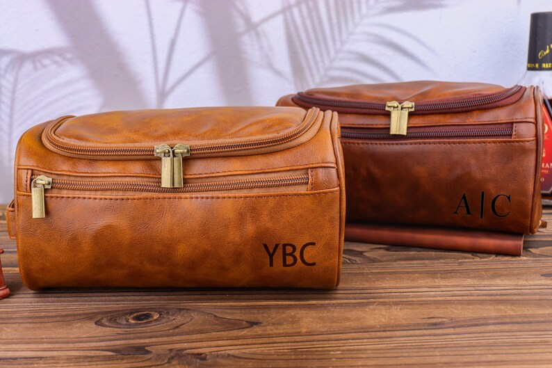 Personalised Leather Toiletry Bag Hanging Wash Bag Groomsmen Etsy