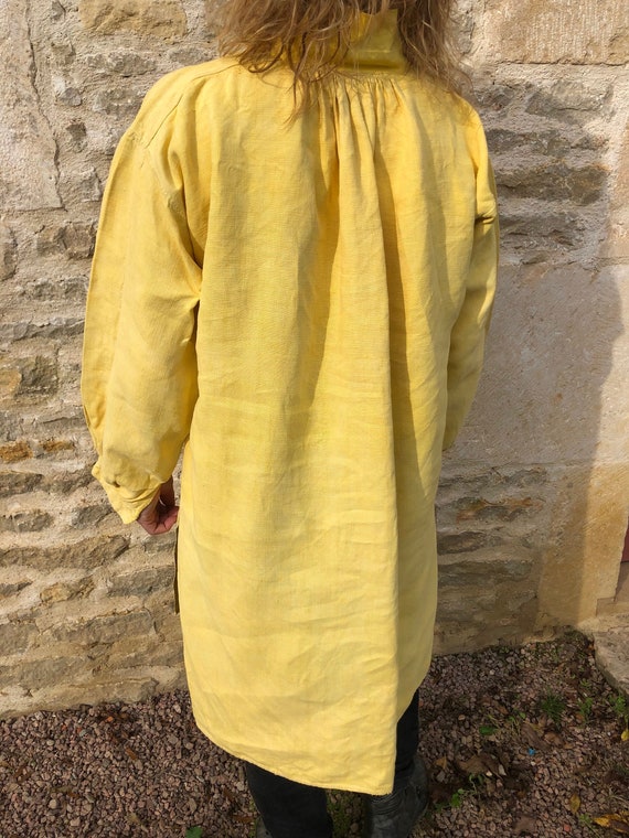 Antique French Linen smock (Late 1800s) Chore Mon… - image 2