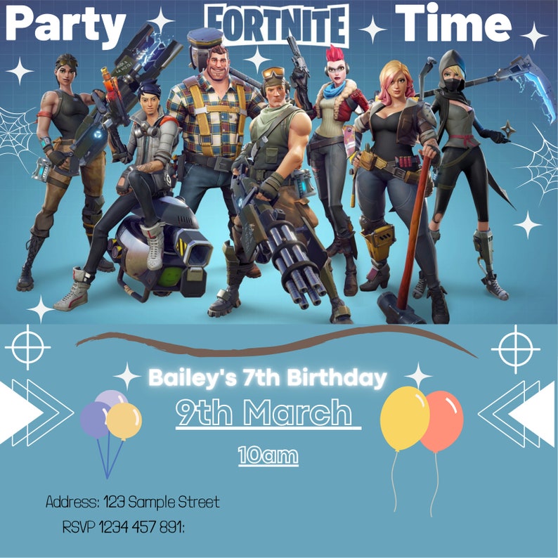 Fortnight Boys Birthday Party Invitation - Etsy