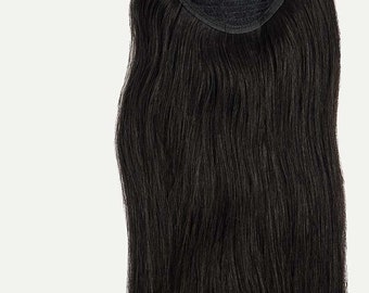 Extensions de queue de cheval de cheveux humains 100g noir naturel 100% cheveux humains Remy enroulés autour d'une longue queue de cheval clip dans les extensions de cheveux postiche droite