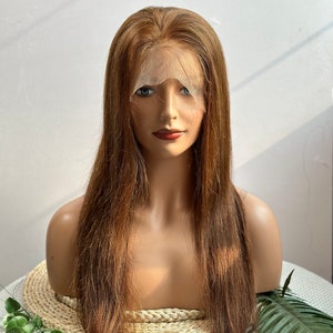 Long Brown Remy Human Hair Wig: 13x4 Lace Front Wig