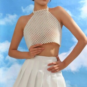 White Beaded Bustier Etsy Canada