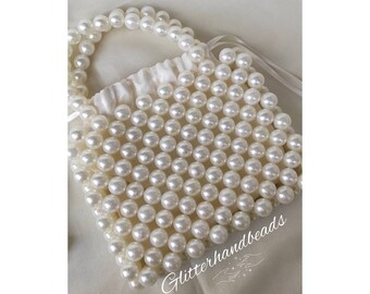 Pearl clutch bag, bride clutch,luxury bags,bride gifts,beaded evening bag.