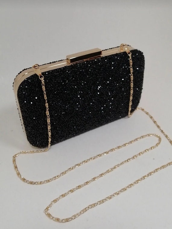 The happy Handbag Black Clutch Pearl Purses for Women Handbag Bridal  Evening Clutch Bags for Party