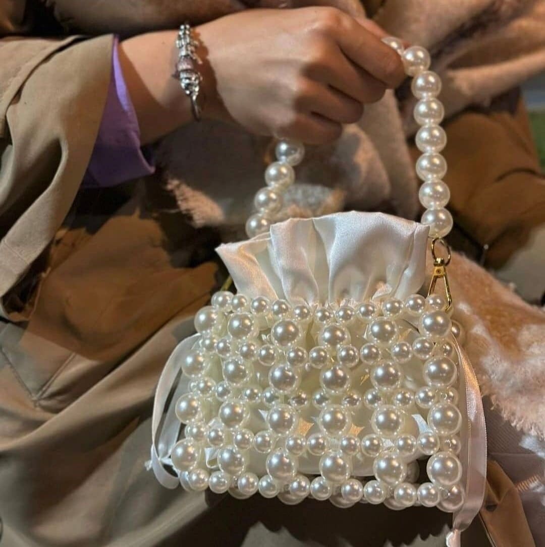 Pearl Bag,pearl Clutch Bag,white Pearl Purse,bridal Gifts,beaded ...