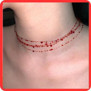 Vampire jewelry | Blood Necklace | Emo | Vampire necklace | Blood jewelry | Cosplay | Halloween Costume | Vampire Choker | Horror jewelry