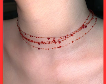 Vampire jewelry | Blood Necklace | Emo | Vampire necklace | Blood jewelry | Cosplay | Halloween Costume | Vampire Choker | Horror jewelry