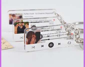 Couples Anniversary Gift | Couple Gift | Unique Gifts | Custom Spotify Gift | Picture Keychain | Favourite Song | Bachelorette | Girls trip
