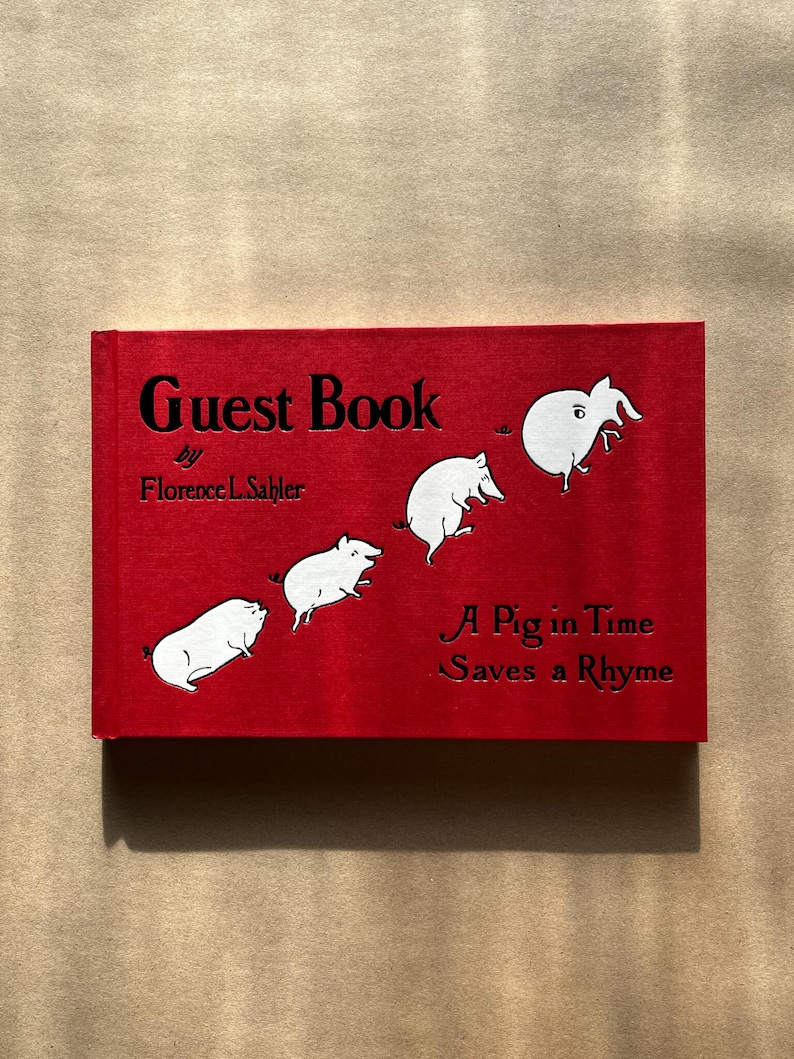 Guest Book - A Pig In Time - Red