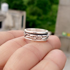 Spinner Ring, 925 Sterling Silber Ring, Handgemachter Ring, Daumen Ring, Sorgen Ring, Fidget Ring, Schöne Ring, Frauen Ring Geschenk für Sie