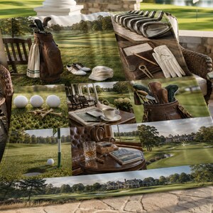 Luxury Golf Sherpa Blanket, Vintage Golf Course Throw, Golf Lover Gift, Country Club Décor, Golf Prize, Golf Gift for Him, Tournament Gift