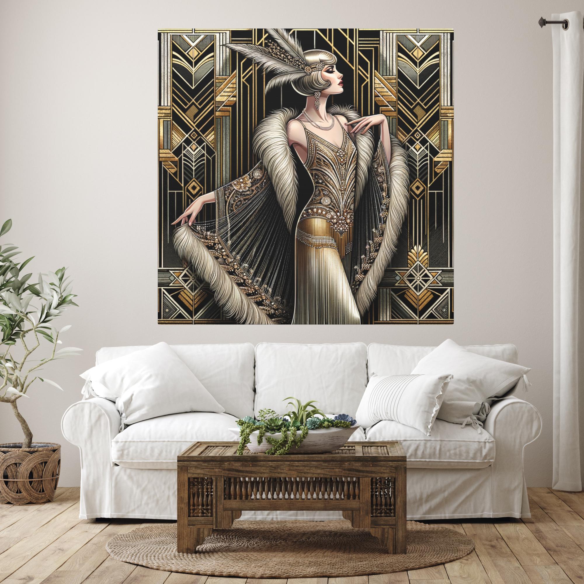 Art Deco Canvas Wall Art, 1920s Flapper Woman, Gatsby Inspired Home ...