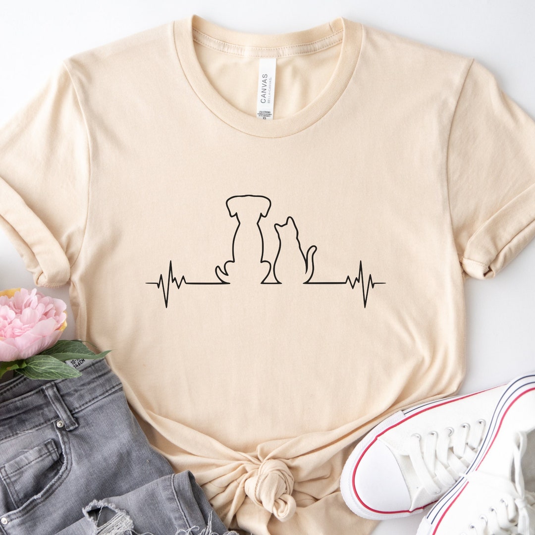 Cat and Dog Tshirt Silhouette Cat and Dog Shirt Animal Etsy