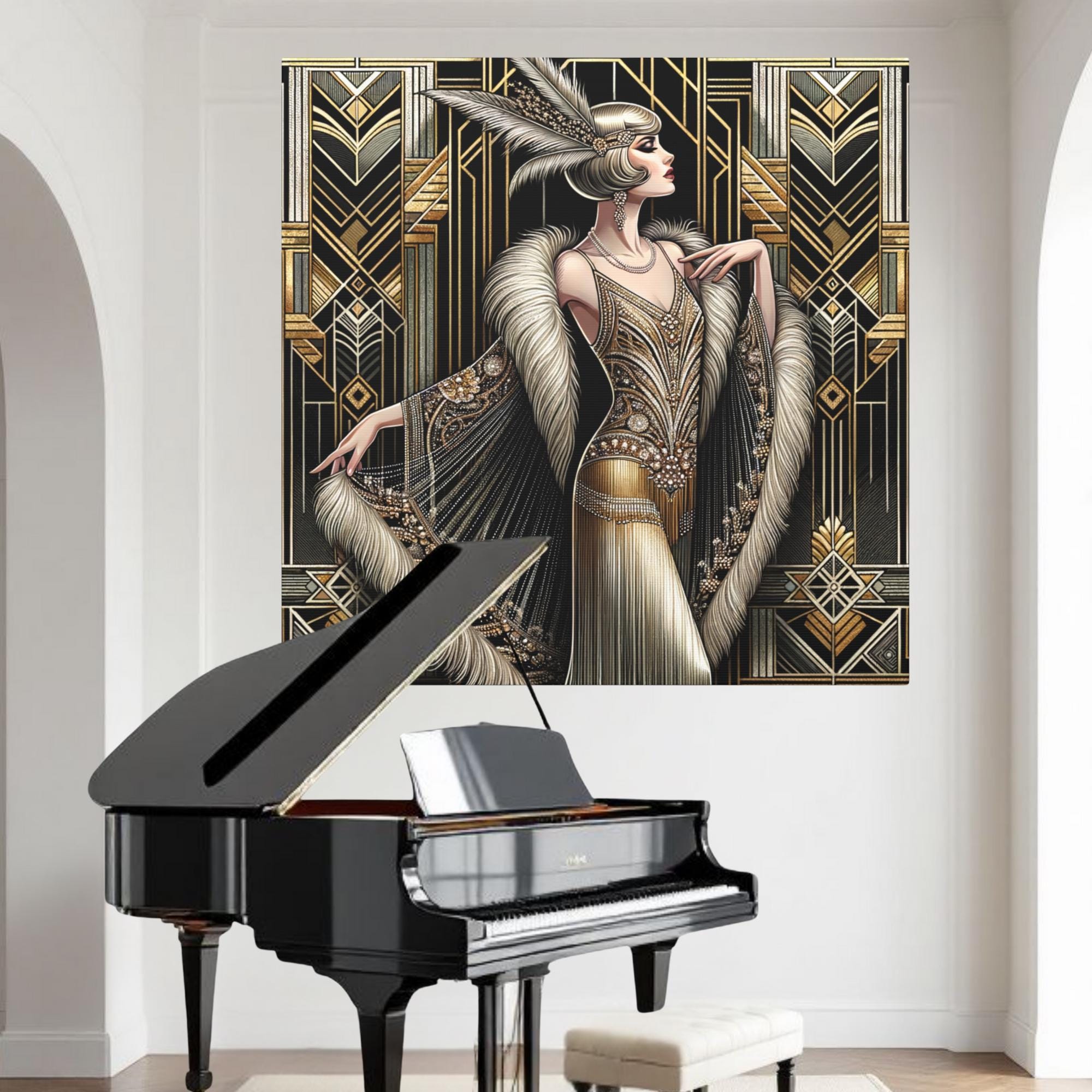 Art Deco Canvas Wall Art, 1920s Flapper Woman, Gatsby Inspired Home ...