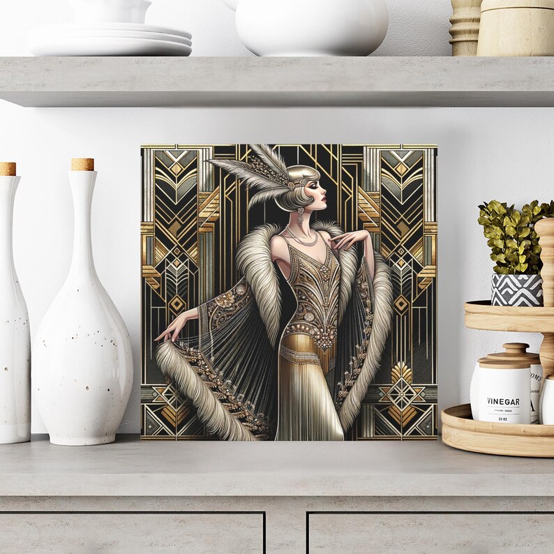 Art Deco Canvas Wall Art, 1920s Flapper Woman, Gatsby Inspired Home ...