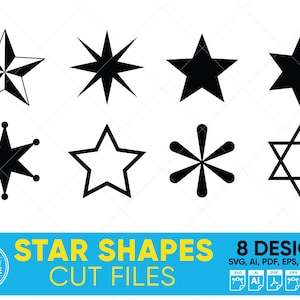 8 Stars SVG Files | Star Cut Files | Star Vector Files | Star Vector | Star Clip Art | Cnc Files