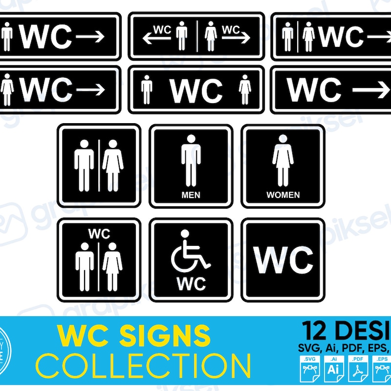 Wc Sign - Etsy