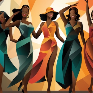 African American Dancers Digital AI Art, Printable Wall Art Design for your home and office