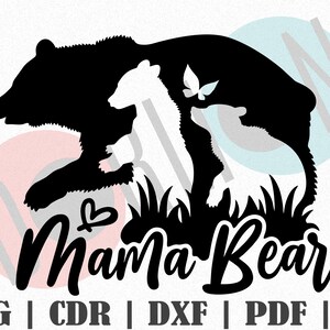 Mom Bear design SVG, Customize Gift Svg, Vinyl, Bundle Cut File, Svg, Pdf, Ai Printable Design Files