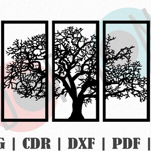 Conception d’arbre (3 pièces) SVG, personnaliser cadeau SVG, vinyle, fichier de coupe groupée, SVG, Pdf, fichiers de conception imprimables Ai