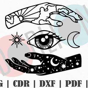 Hands and Eye Design SVG, Customize Gift Svg, Vinyl, Bundle Cut File, Svg, Pdf, Ai Printable Design Files